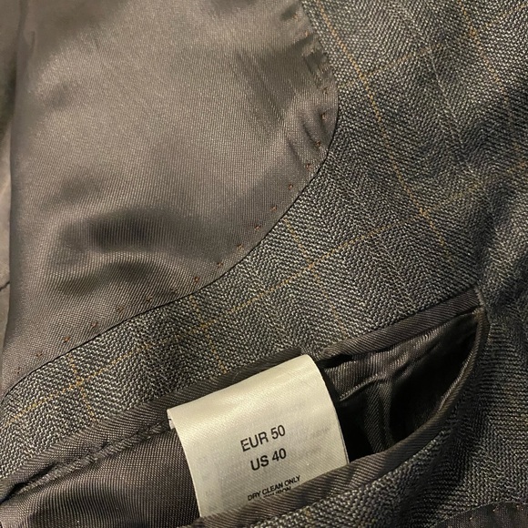 NWOT Italian Wool H&M Windowpane Check Blazer - Mens 40 Slim - Picture 9 of 16